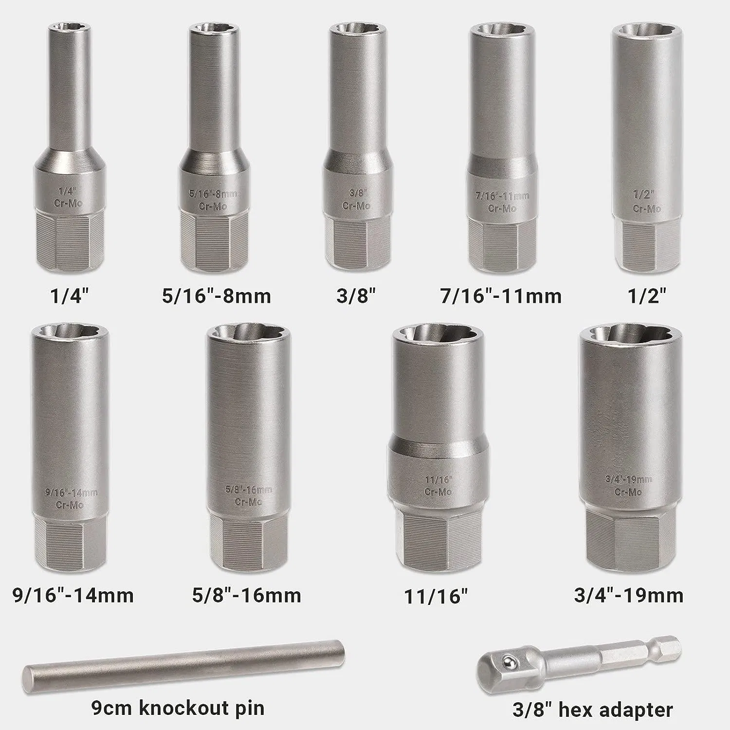 11 PCS Impact Bolt & Nut Remover Set