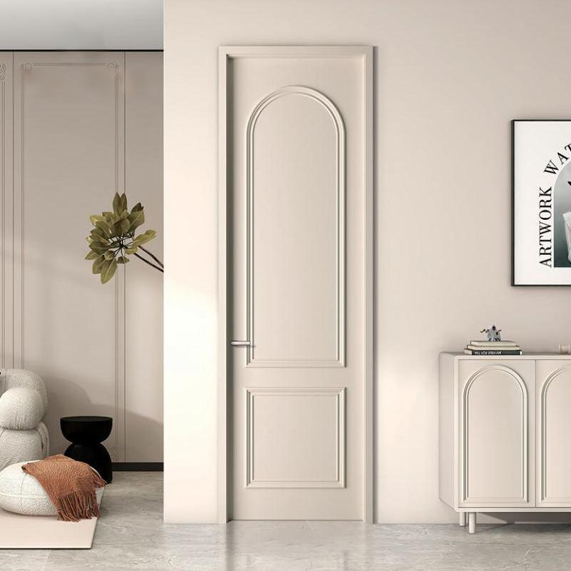 White Primed Wooden Door with Flush Style Groove Line Design for Interior Wooden Door
