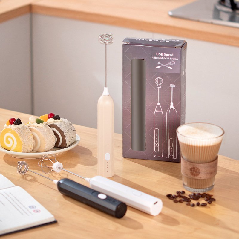 Kitchen Gadgethandheld Milk Frother for Coffee, Rechargeable Drink Mixer with 3 Speeds Electric Whisk Coffee Frother