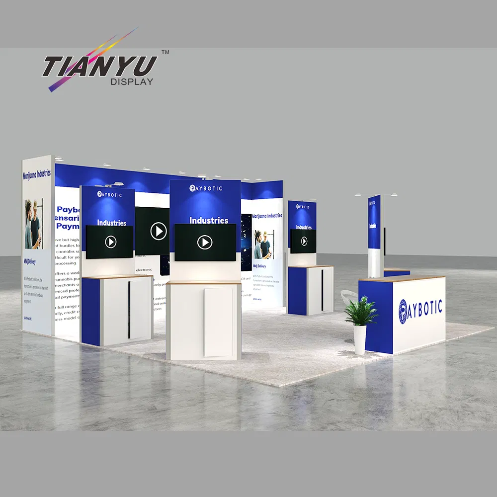 Open Design Aluminum Profiles Modular Custom Trade Show Booth with TV Stand for Museum Exhibition