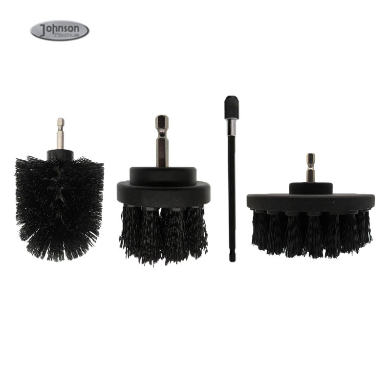 4pack Black Extended Long Drill Brush Power Scrubber Cleaning Brush for Shower Tile Bathroom