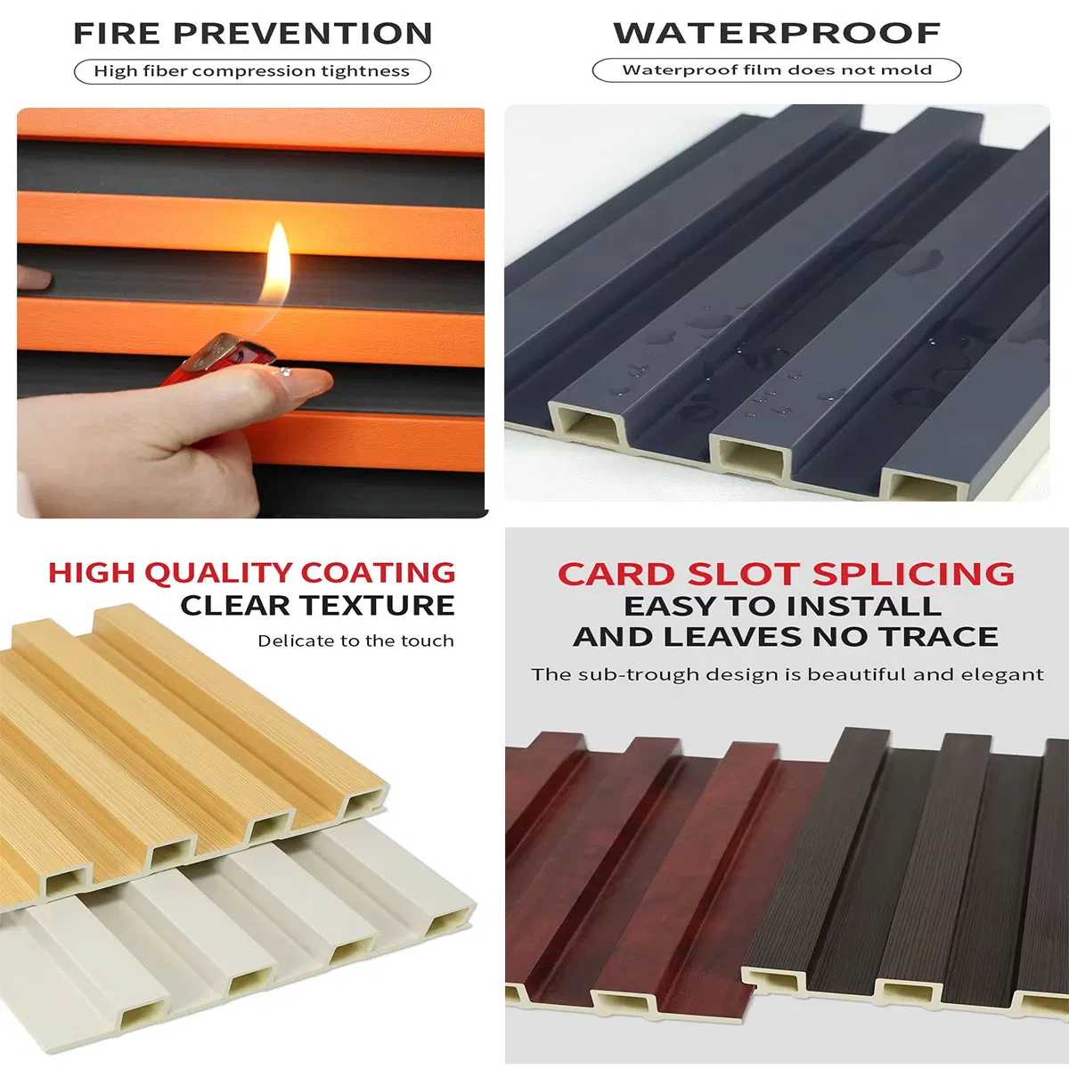 Sample Freely Composite Wood Indoor Decoration Wall Waterproof WPC Panel