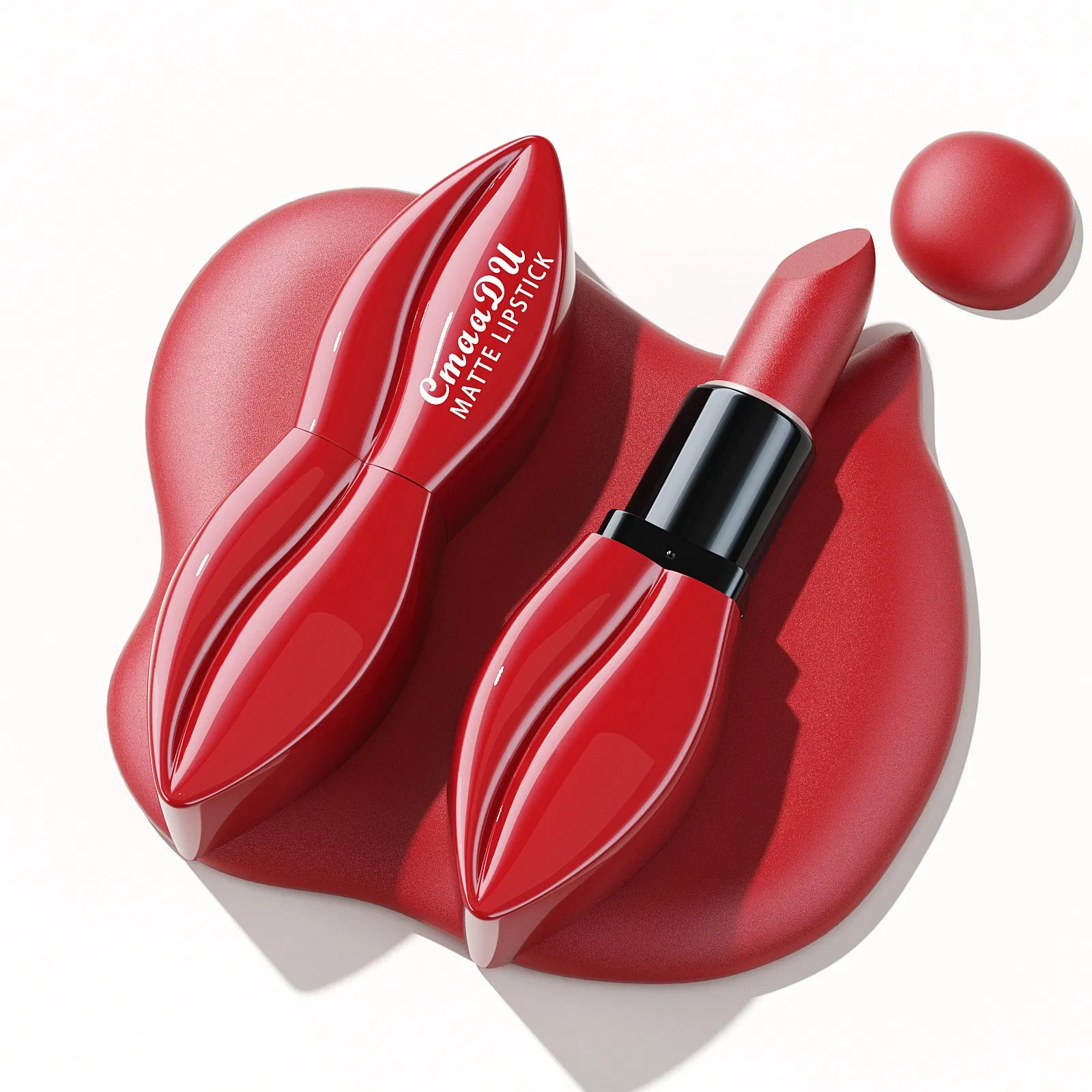 Custom Red Lip Gloss Set, Velvet Creamy Matte Lip Gloss, Waterproof Long Lasting Hydrating Lip Gloss with Non-Stick Cup