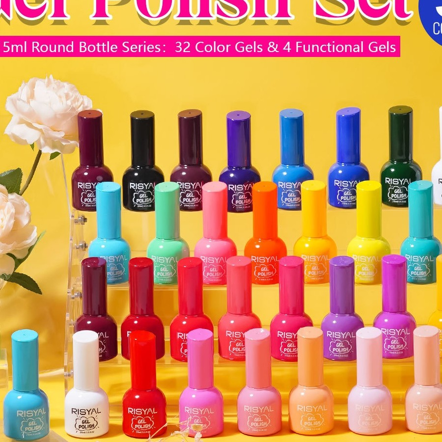 Wholesale 20 Colors Salon DIY Ice Clear Gel Art Nail Polish 7.5ml OEM Bottle Nail Polish Gel