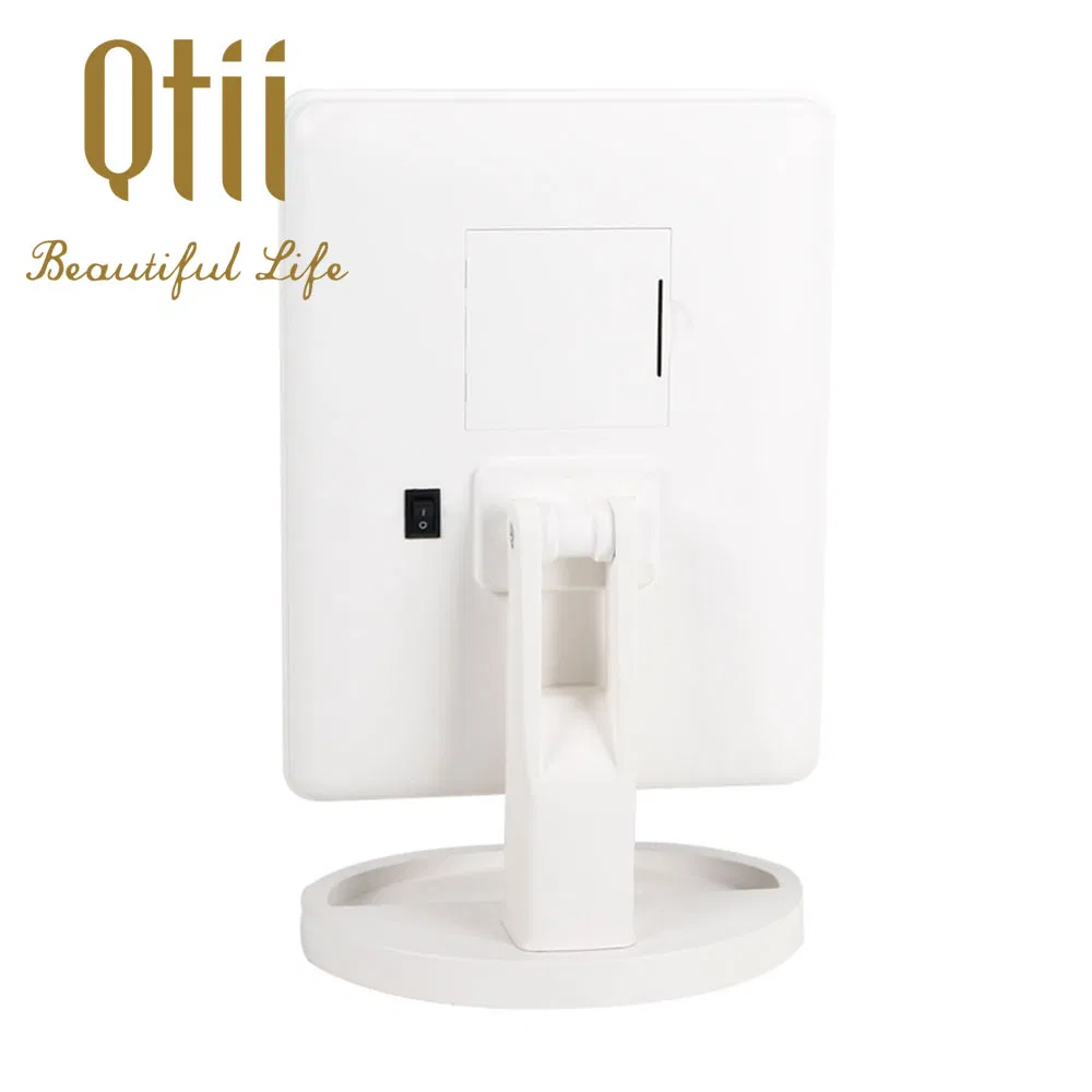 16 LED Lights with Touch Sensor Dual Power Supply Table Makeup Mirro with Adjustable Dimmable 180° Rotation