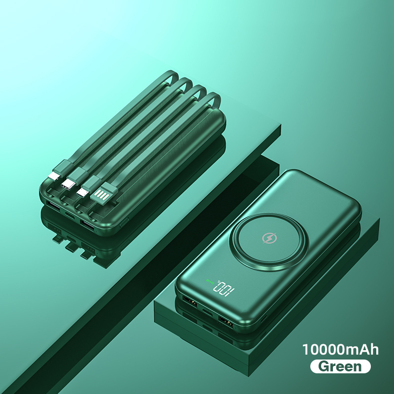 Портативный Power Bank 10000mAh с беспроводной зарядкой