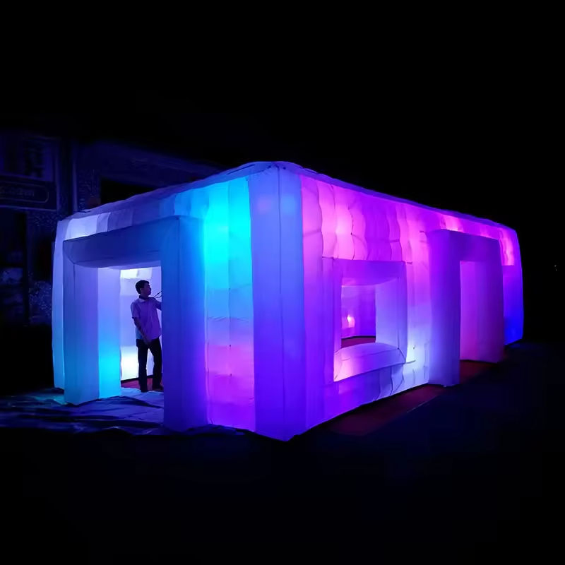 Wholesale Inflatable LED Photo Booth Colorful Party Decoration LED Lighting House