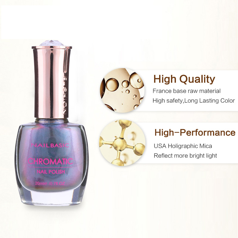 Eco-Friendly Lady Vogue Nail Lacqucer Non Toxic Holograpic Nail Polish