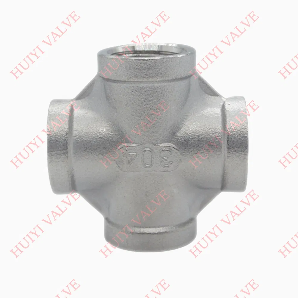 150 Lb Stainless Steel 304 316 NPT Bsp Female Thread Cross