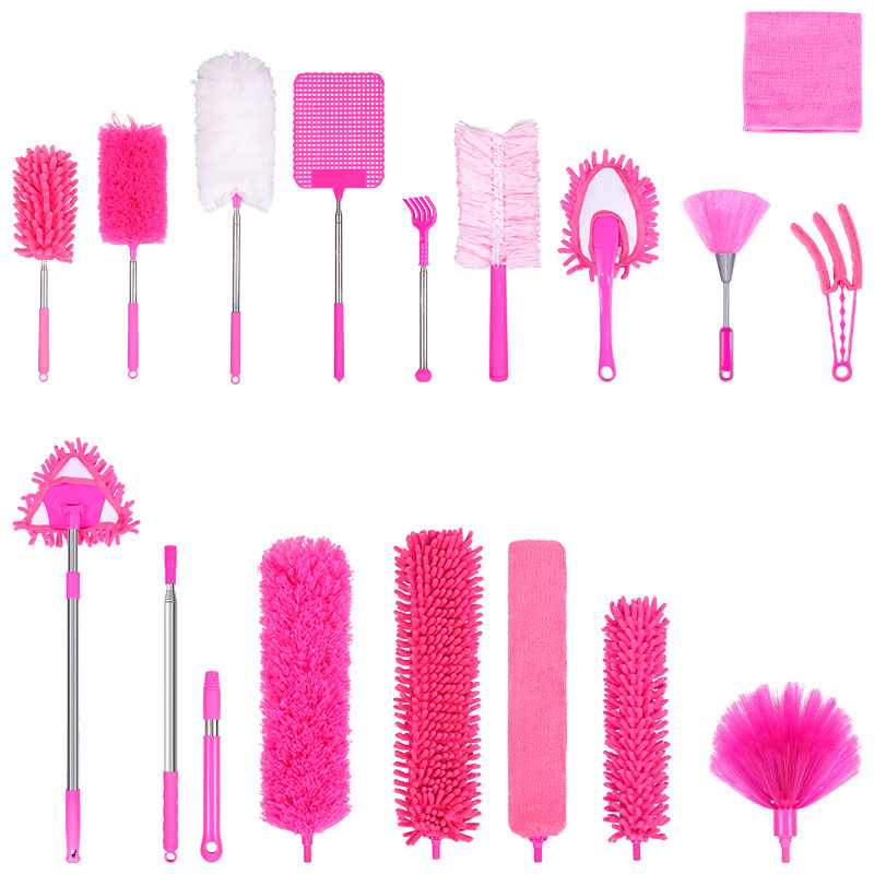 18-Piece Set Household Cleaning Brush Microfiber Extendable Dust Cleaning Brush