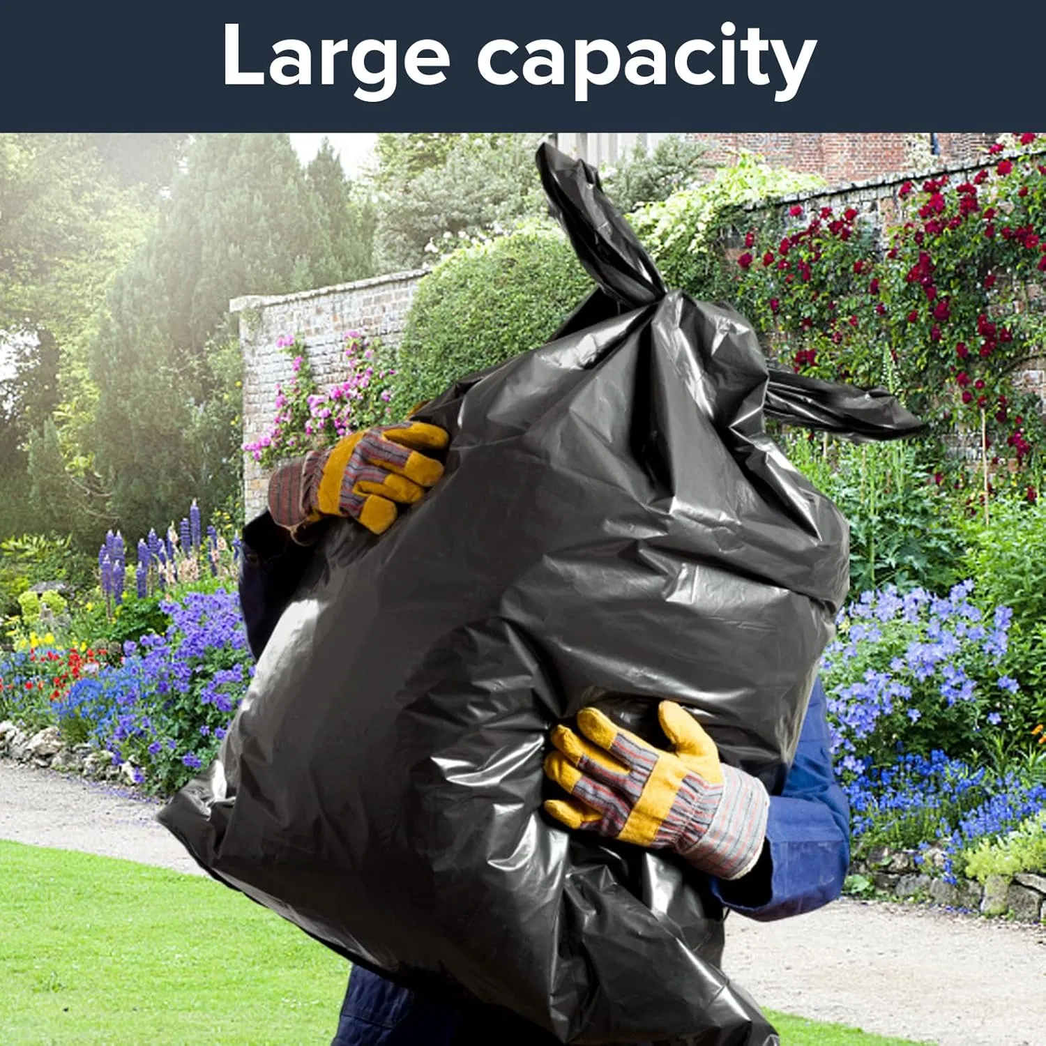 Sturdy & Tear-Resistant Commercial Can Liners 55 Gallon Large Garbage Bags