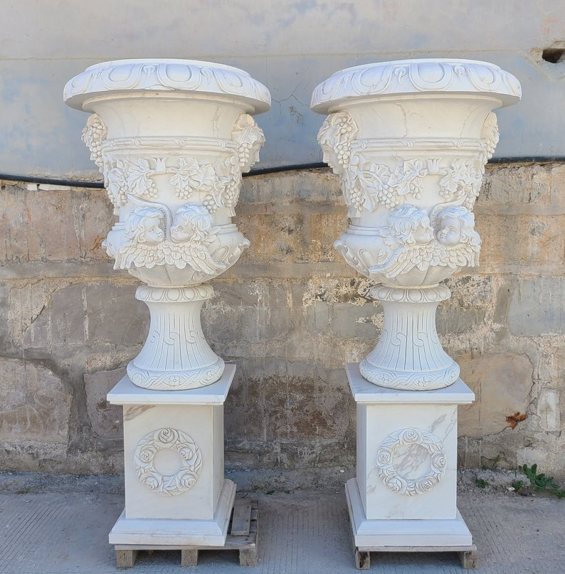 Natural Garden Stone Planter&White Marble &Granite Stone Flower Pot