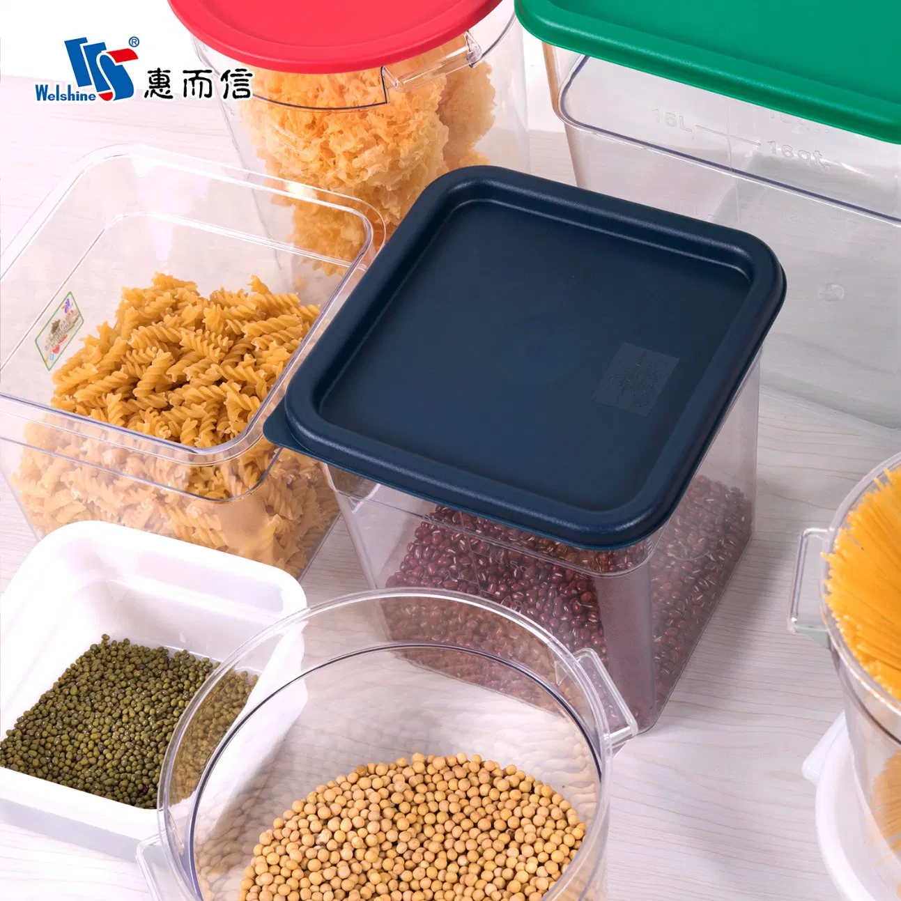 Large Capacity Kitchen Used PC&PE Food Storage Round/Square Bucket Bin Container Organizer Barrel