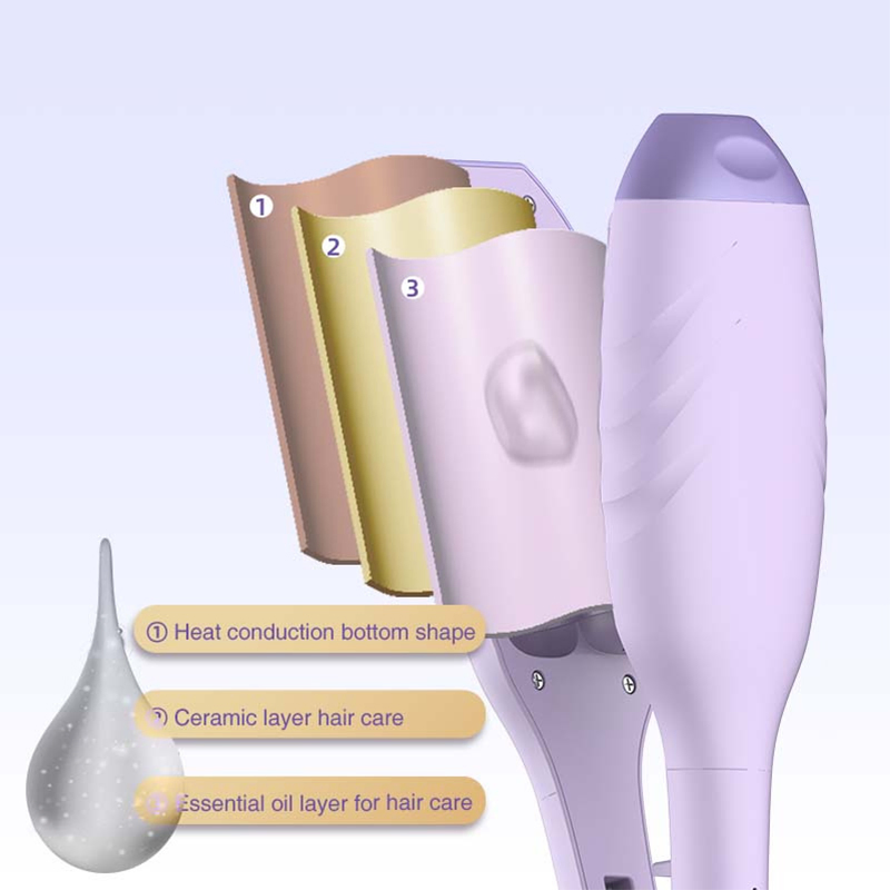 Ceramic 2 Barrel Curling Iron Waver Hair Tool Creates Deep Continuous Waves