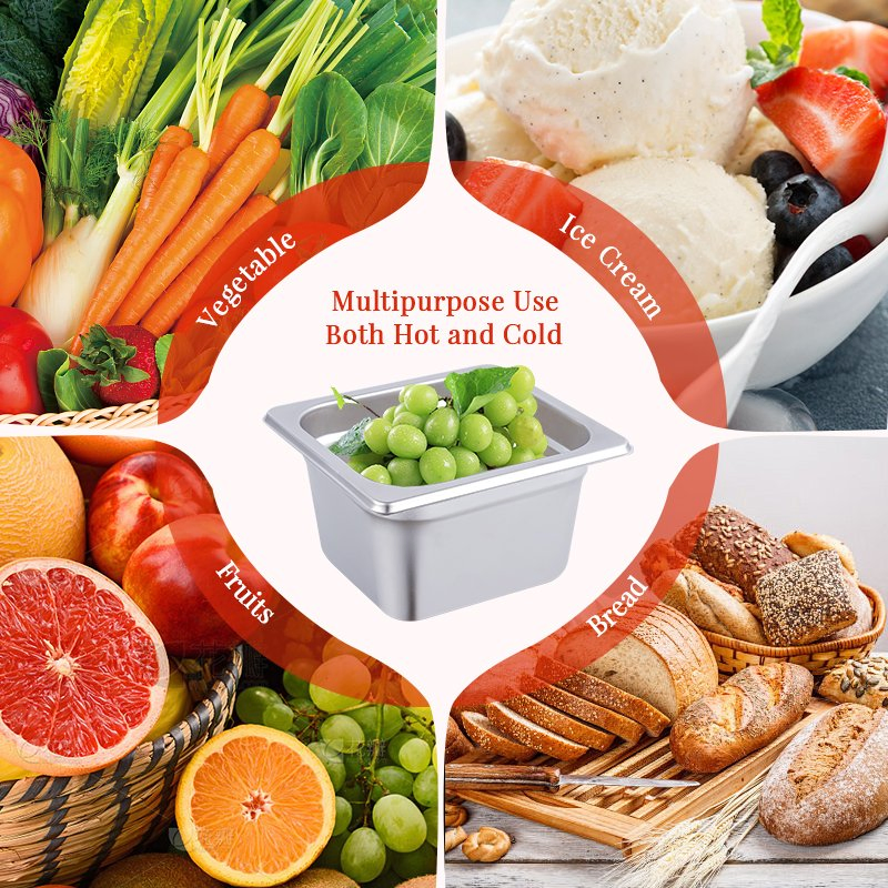 Daosheng Ss201 304 Stainless Steel Serving Basin European American Canteen Dining Car Serving Gastronorm Pans