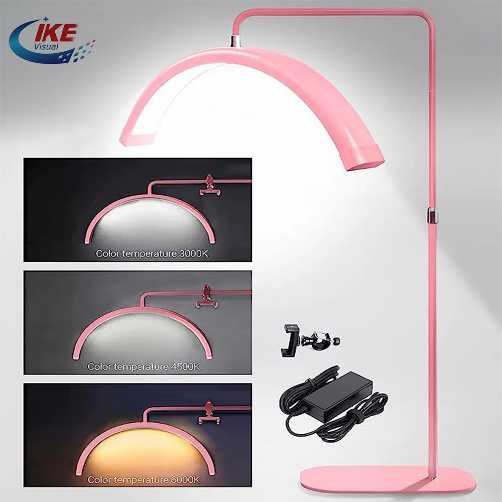 Lash Light Half Moon Ring Light Beauty Salon LED Working Light Lamp Freestanding