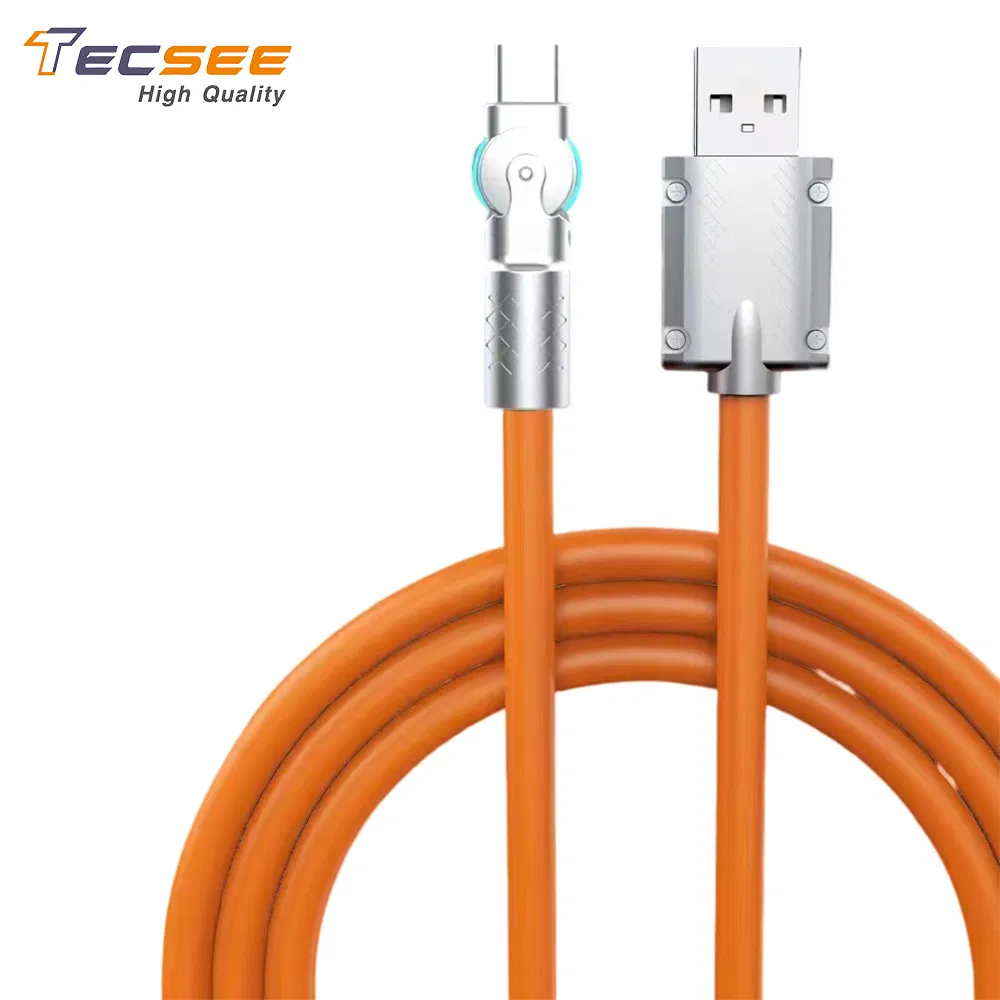 USB-C кабель с поворотным разъемом 180°, быстрая зарядка