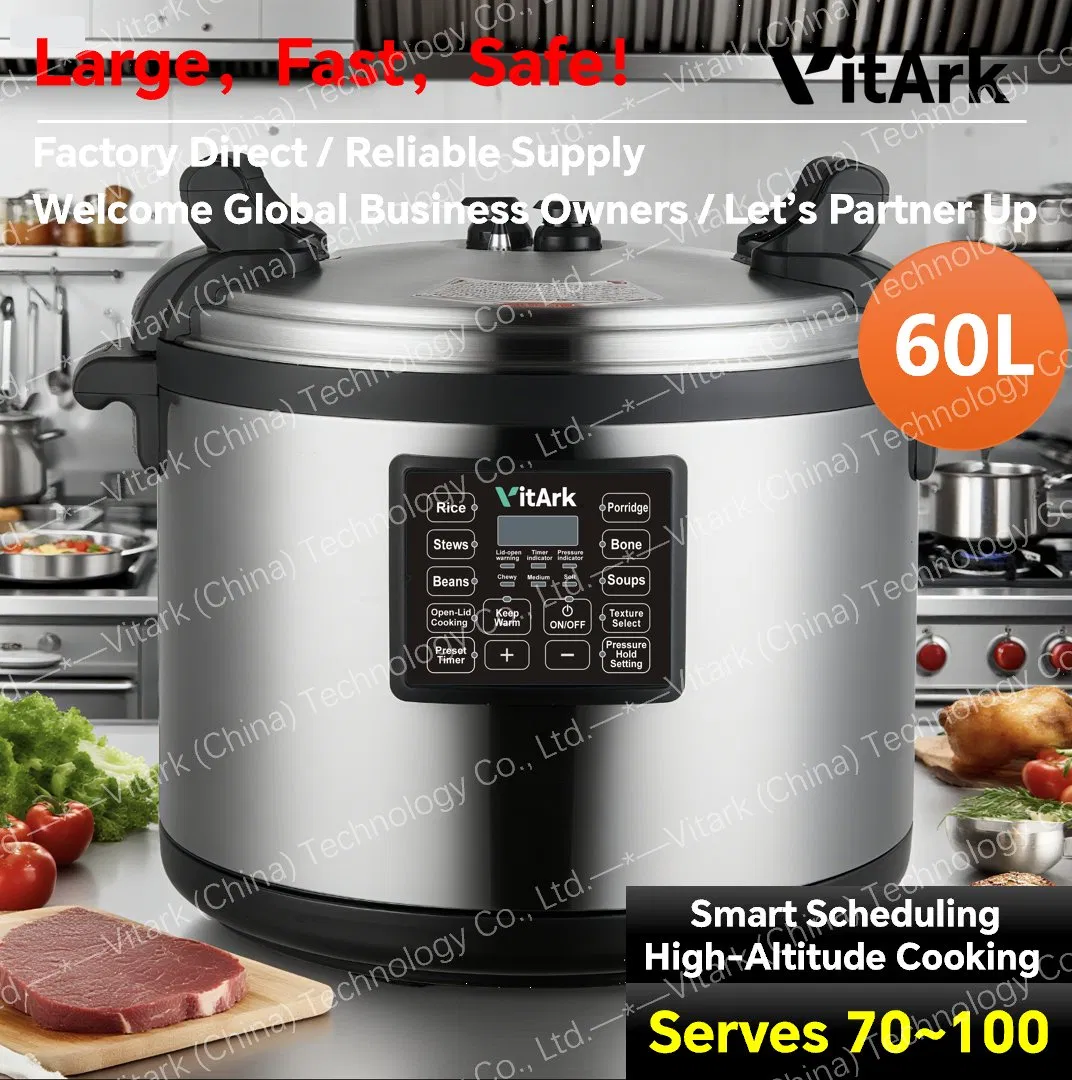 60L Large Capacity Catering Equipment Hotel Catering Intelligent Industrial Electric Pressure Cooker with CB and CE Certification and Large Capacity Factory