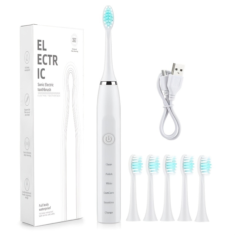 Wireless Fast USB Charging Waterproof Silicone Electric Toothbrush