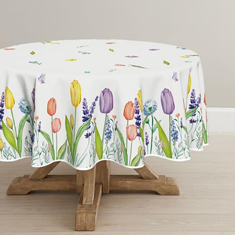 Wholesale 100% Cotton Printed Round Table Cloth and Napkin