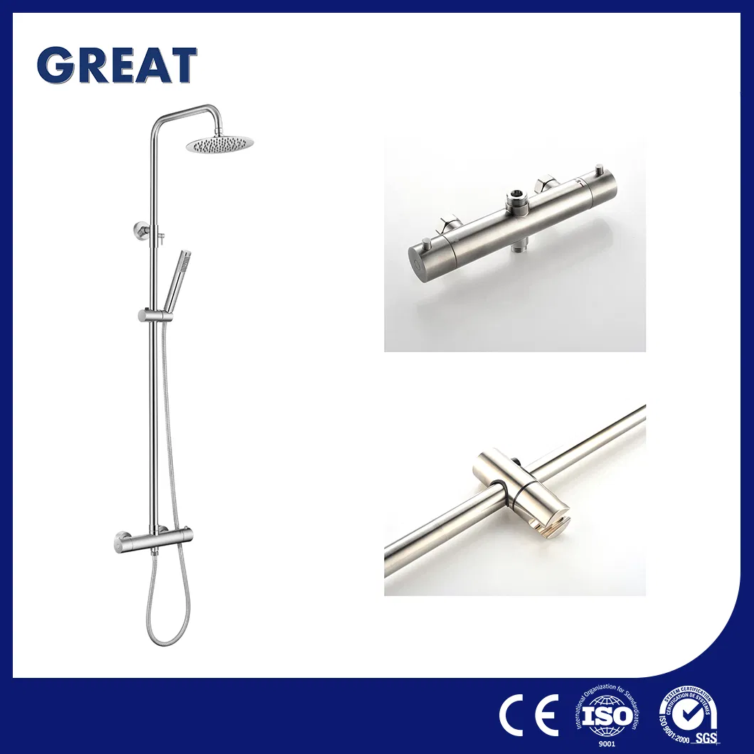 Great Rain Shower Faucet High-Quality Shower Panel Parts China GLS4926 Wall Mounted Shower Column Brushed Hand Shower Column Manufacturer