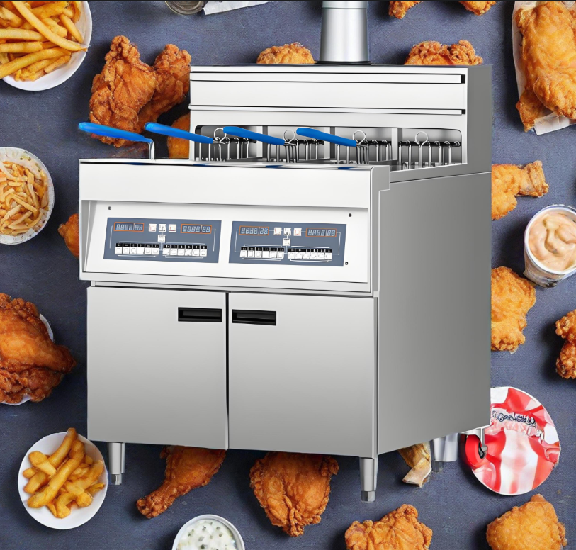 Electric Deep Fryer with Oil Filtering Lifting Baskets - Double Bar Design