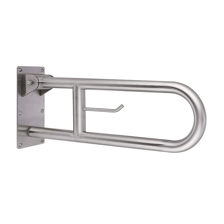 Откидной поручень для ванной с держателем бумаги SS304