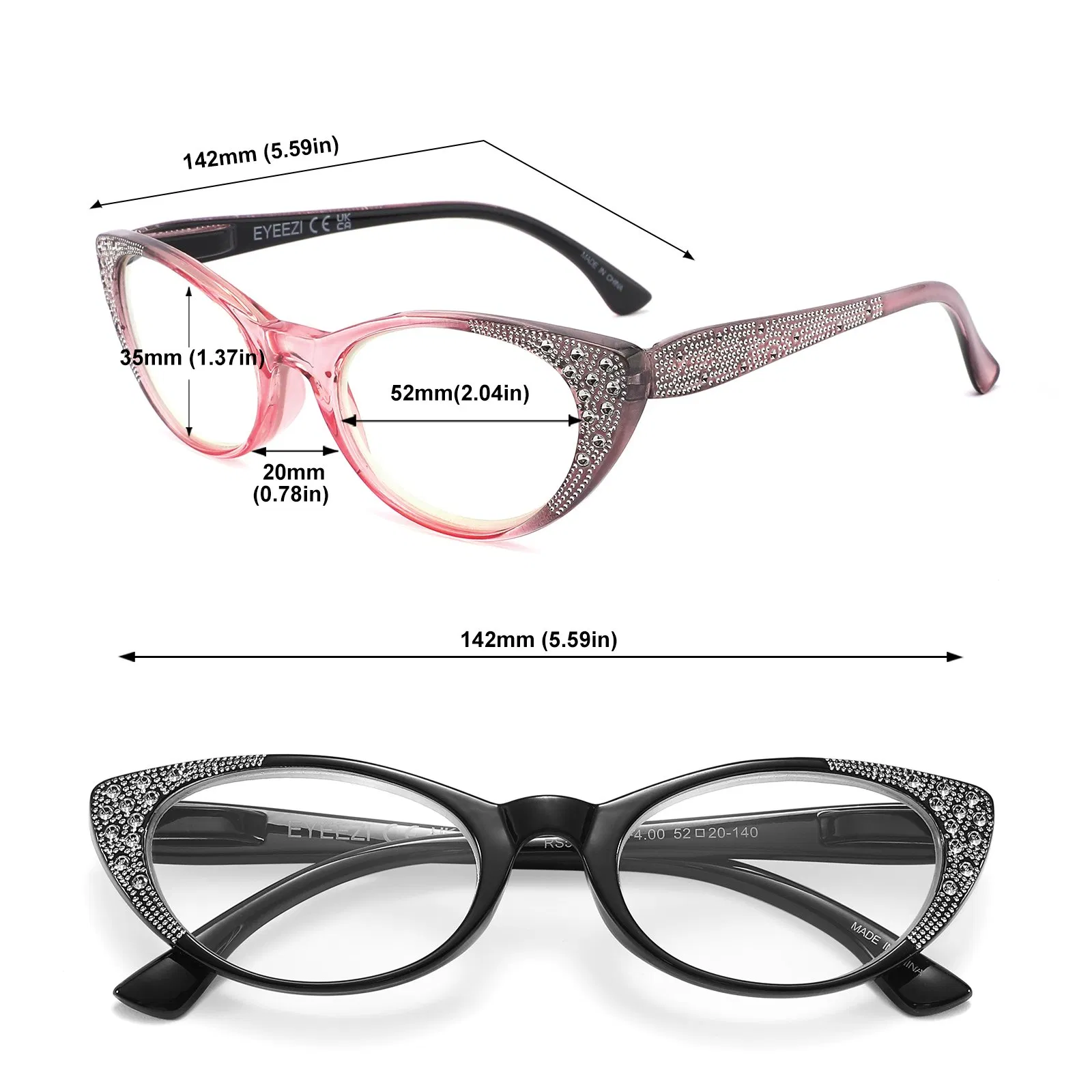 Fashionable Cat Eye Design Blue Light Blocking Reading Glasses Anti-Fatigue for Computer Work 48h Samples Available