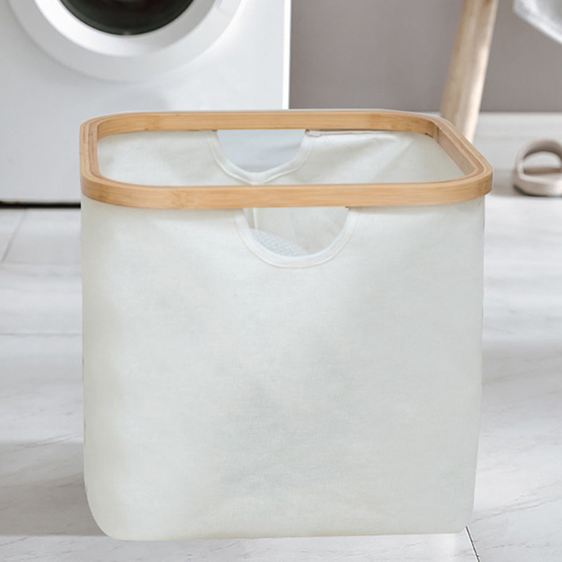 Wholesale Household Foldable Bamboo Fabric Laundry Basket