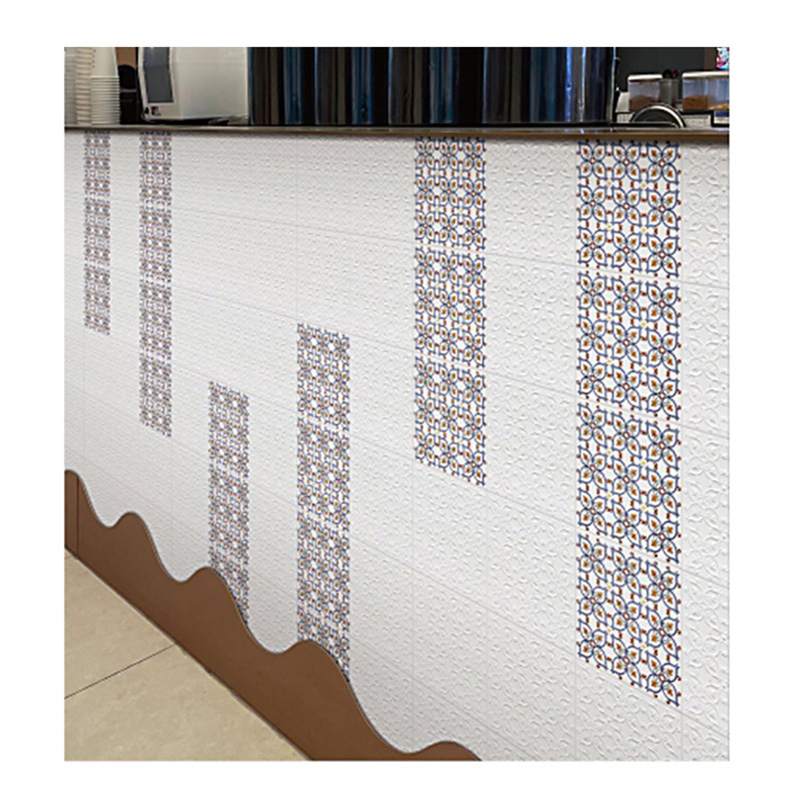 Waterproof Interior Feature Golden Wall Decoration Tile Border Flower Print Tiles