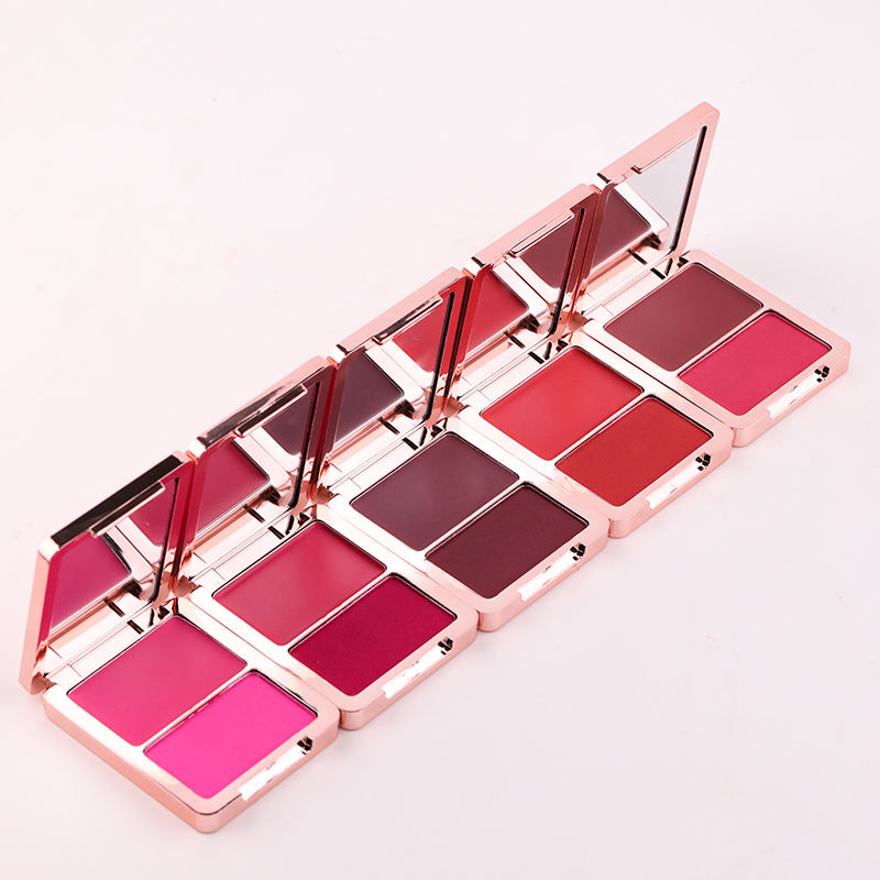 Dual-Texture Blush Palette: Creamy and Powdered Blush Combo