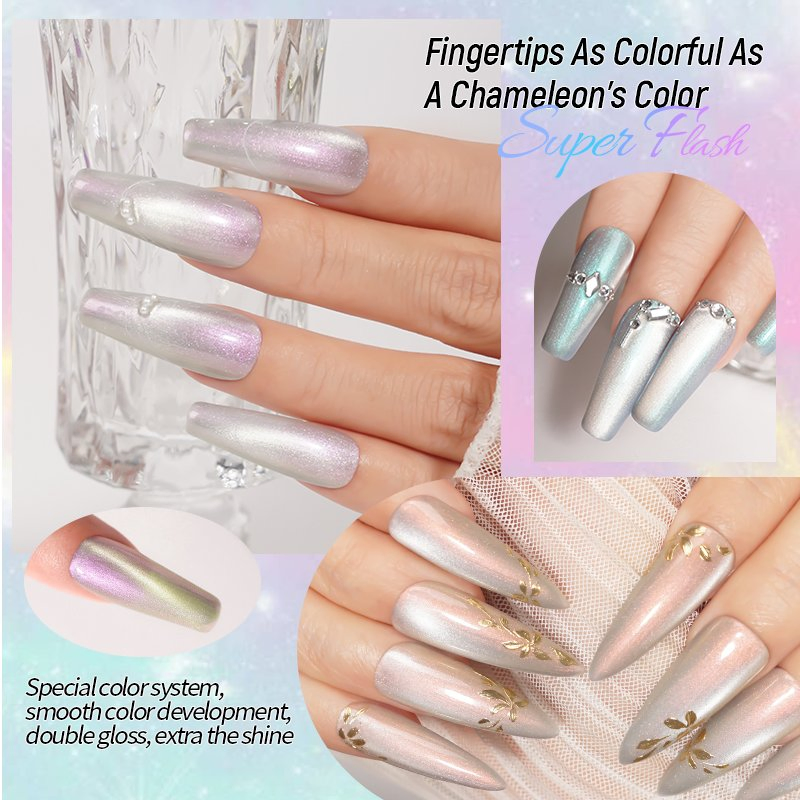 R S Nail Wholesales 15g Chameleon Ceramic Cat Eye Gel 12 Colors Nail Glue UV Lamp Nail Gel Polish