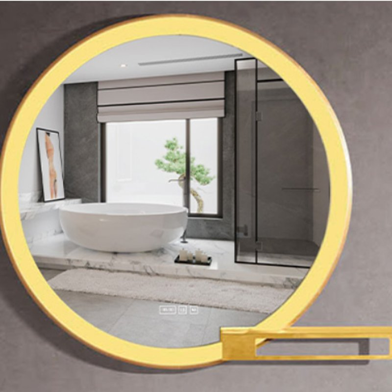 Stylish Modern Bathroom Mirror with LED Lighting for Grooming