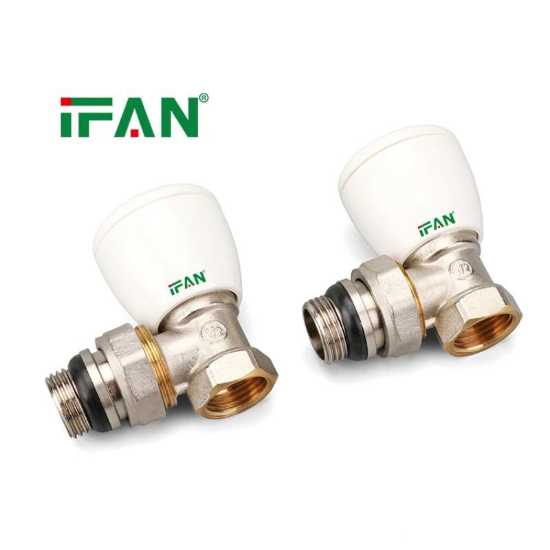 Ifan Manufacturer OEM Factory Thermostatic Water Heating Angle Type Manual Brass Radiator Valve for Radiator Heating
