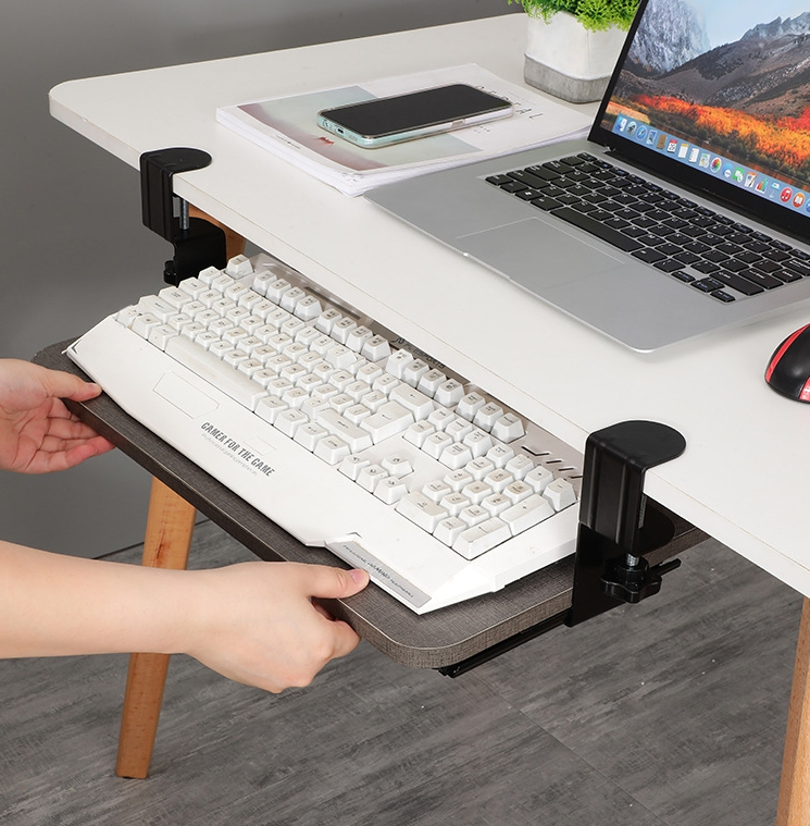 Heavy-Duty Sliding Keyboard Tray with Easy Installation Features Hardware