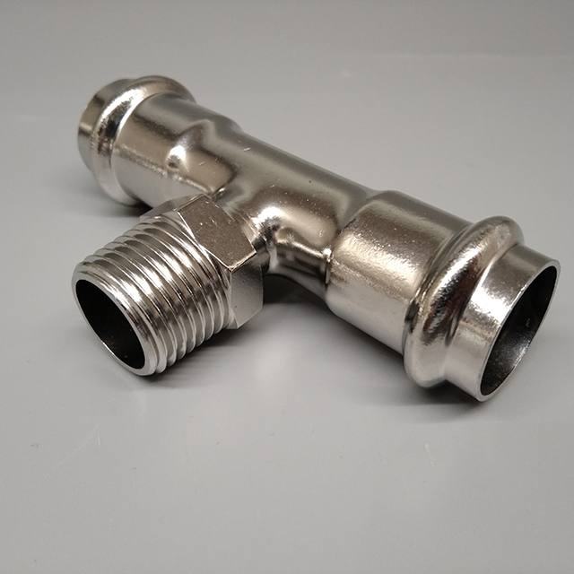 Tee Connectors Low-Pressure Stainless Steel Male Threaded Pipe Fittings