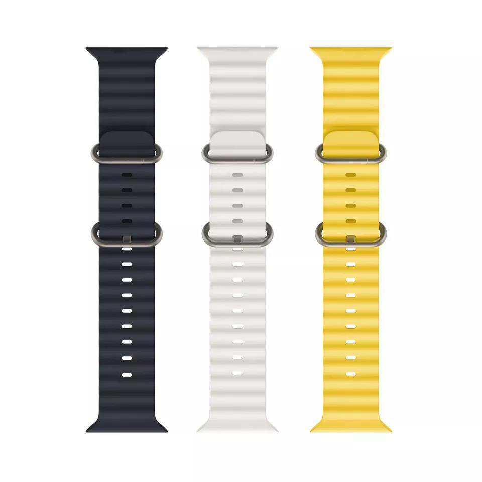 Factory Price Silicone Watch Band for iWatch S8 7 6 for Apple Watch Ultra Band Sport Loop Watch Accessories