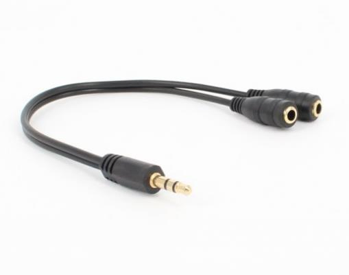 Аудио-кабель AUX 3.5 мм, разветвитель 1xM на 2xF