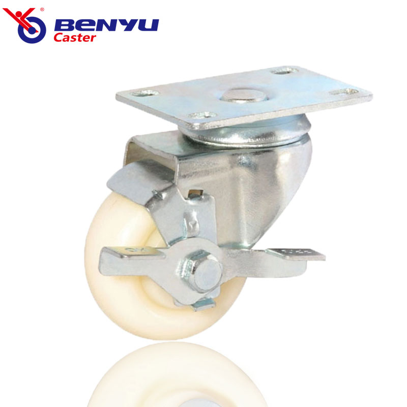 Benyu Nylon Swivel Caster with Brake Industrial Casters