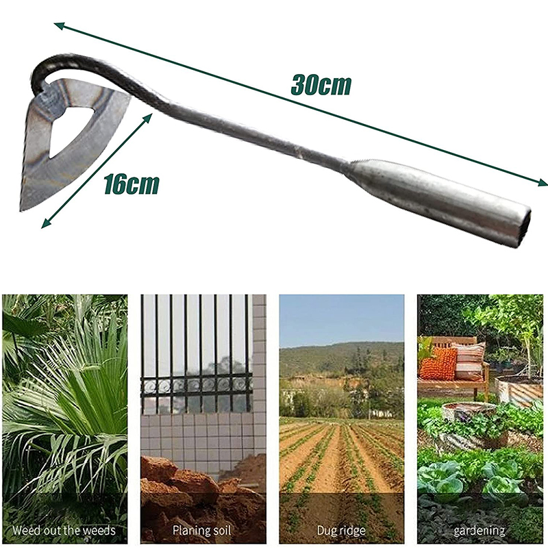 Hot Selling Hand-Hardened Forged Hoe Weeding Gardening Tool Hoe Hand-Held Small All-Steel Hardened Hollow Hoe