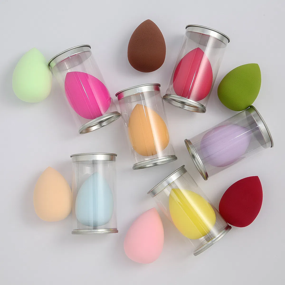Custom Beauty Egg Gradient Color Large Water Drop Gourd Oblique Cut Color Makeup Egg Makeup Sponge Puff Air Cushion Can Print Logo