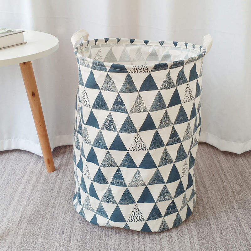 Coated Waterproof Cotton Canvas Printed Laundry Basket