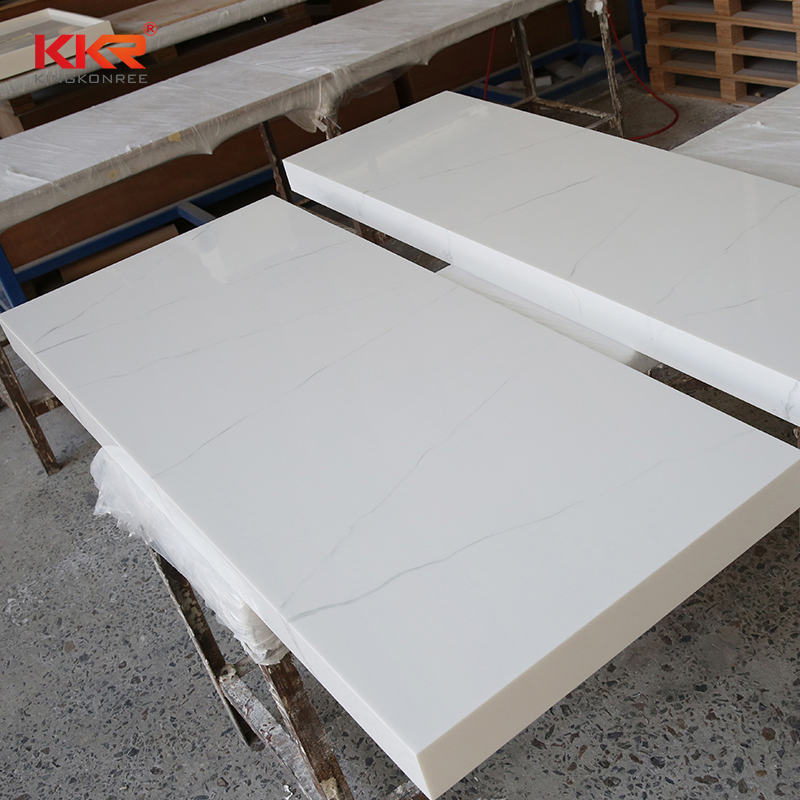 Artificial Stone Vivid Marble Veining Solid Surface Kitchen Countertop