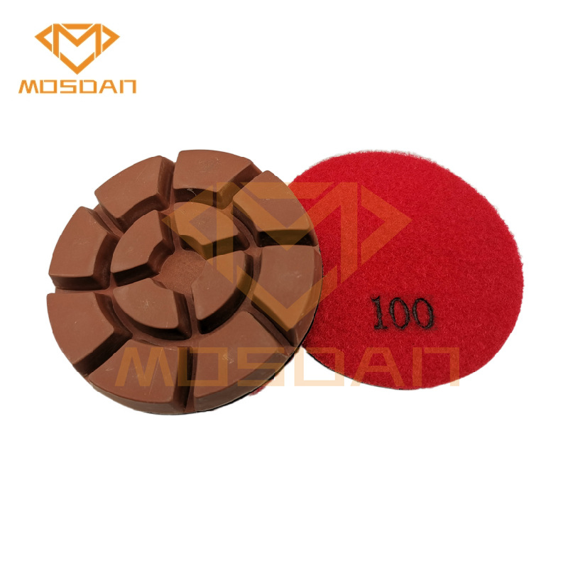 4 Inch Spiral Durable Life Hybrid Concrete Polishing Pads for Power Trowel