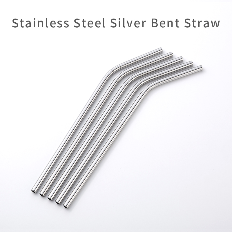 Customized 304 Food Grade Stainless Steel Straws Plus Silicone Mouth