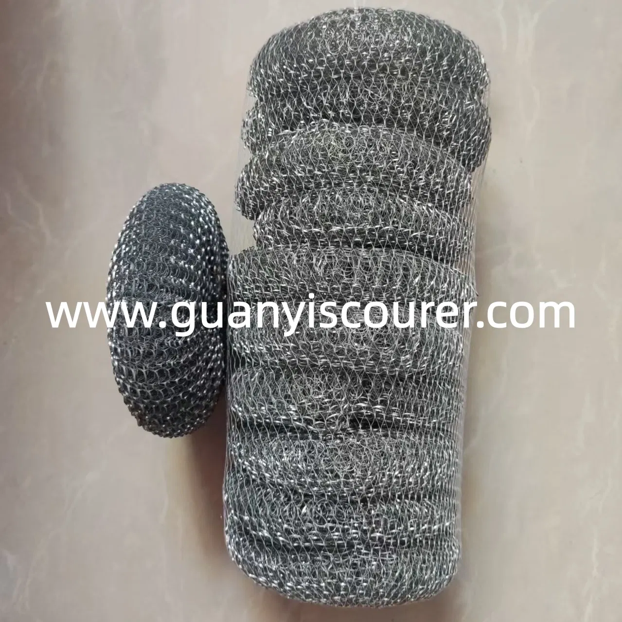 Galvanised Steel Wire Iron Sponge Metal Mesh Pot Scourer in Cleaner Scrubber