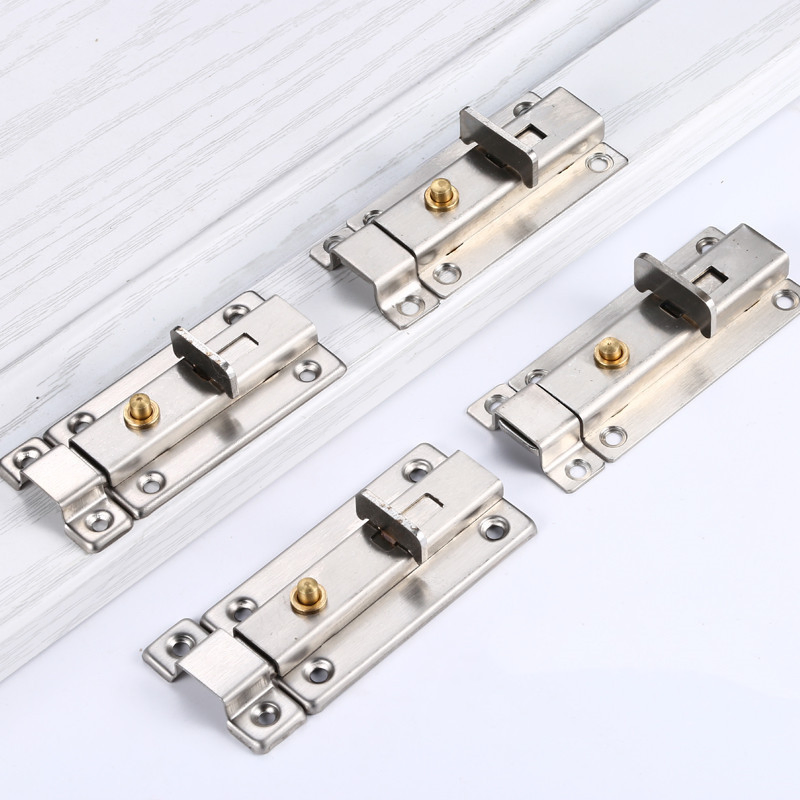 Window Accessories Automatic Spring Latch Manual Stainless Steel Anti-Theft Door Lock Bolt