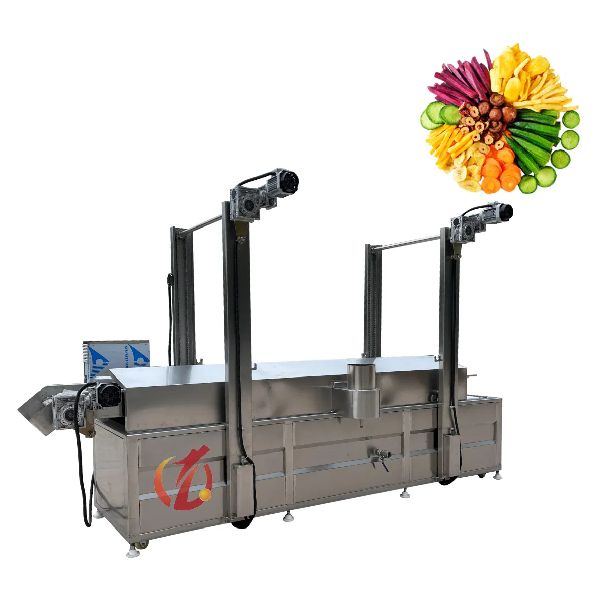 Stainless Steel Industrial Deep Fryer Fried Onion Rings Continuous Industrial Deep Fryer French Fries Frying Machine