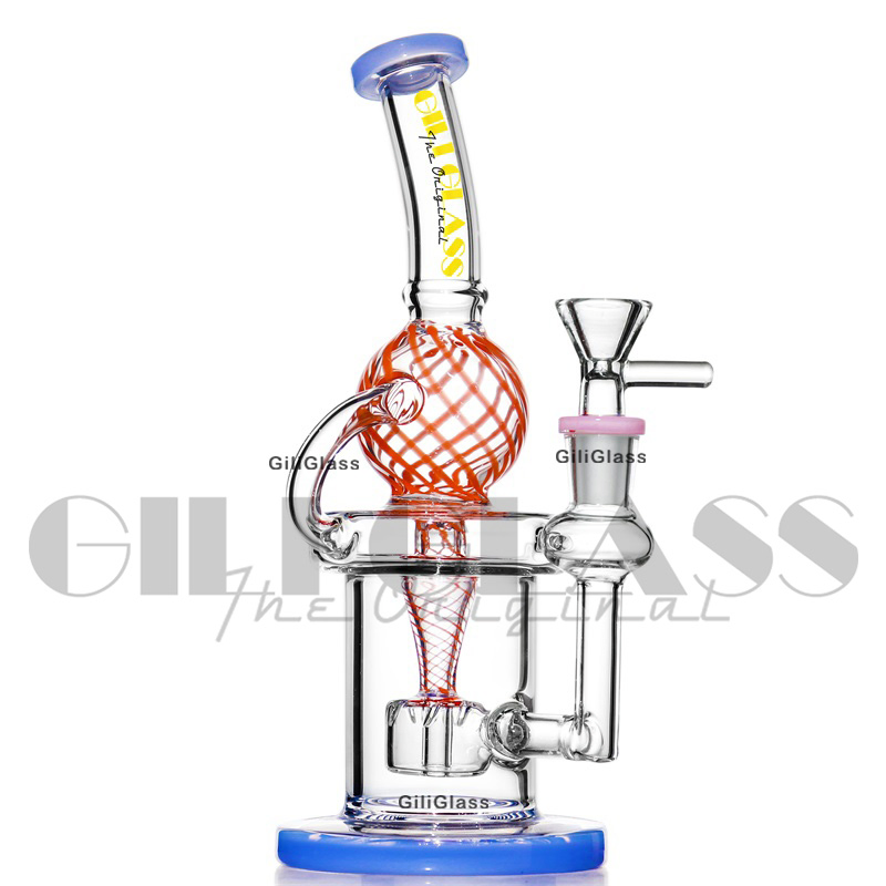 Gili-347 Giliglass 9 Inches New Design American Colors Smoking Glass Water Pipe DAB Rig Glass Recycler