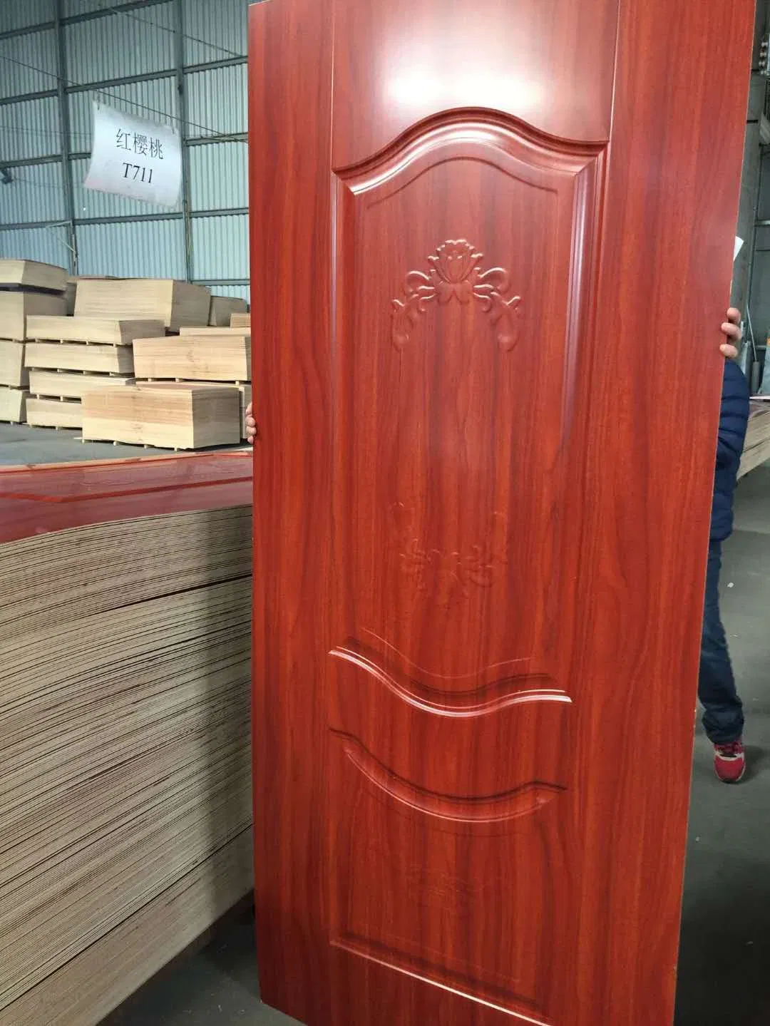 New Pattern MDF Melamine Molded Door Skin with Thickness 2.7mm 3.0mm